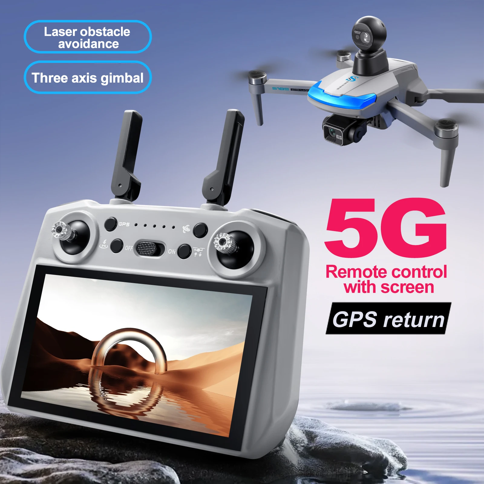 S185 Drone Profesional 2.7K HD - Drone Gimbal 3 Axis ulasan dan harga