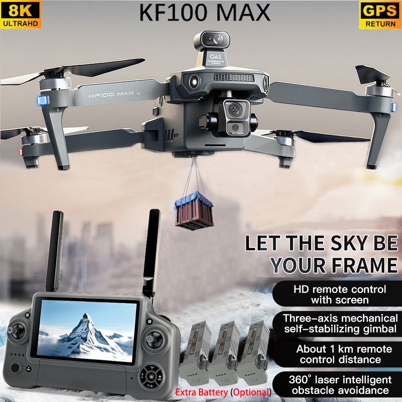 KF100 MAX Drone GPS Kamera 4K  - Drone Gimbal 3 Axis ulasan dan harga